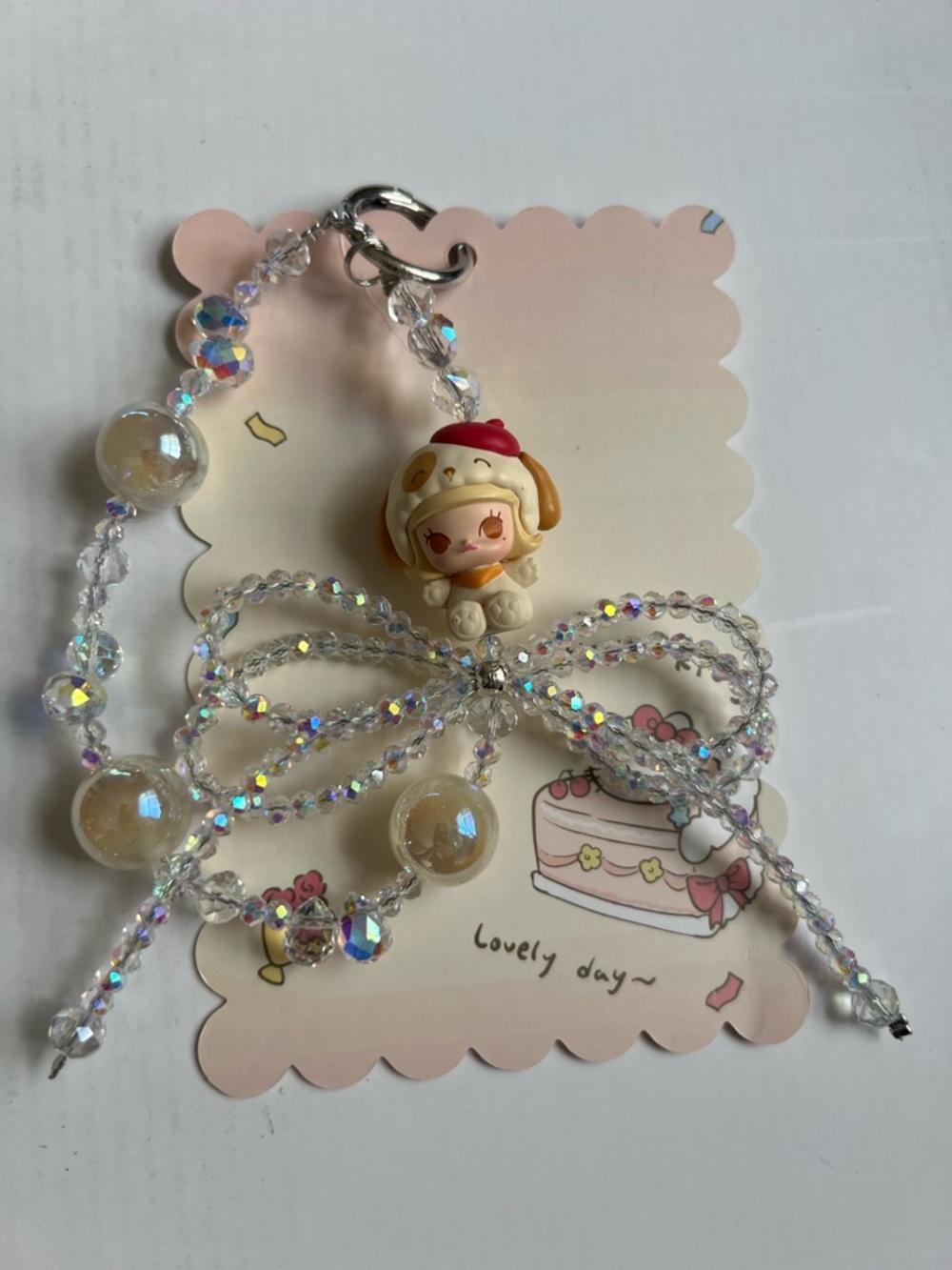 POP MART Molly Pajama Dog PopBean Series Keychain Bag Charm Phone Holder